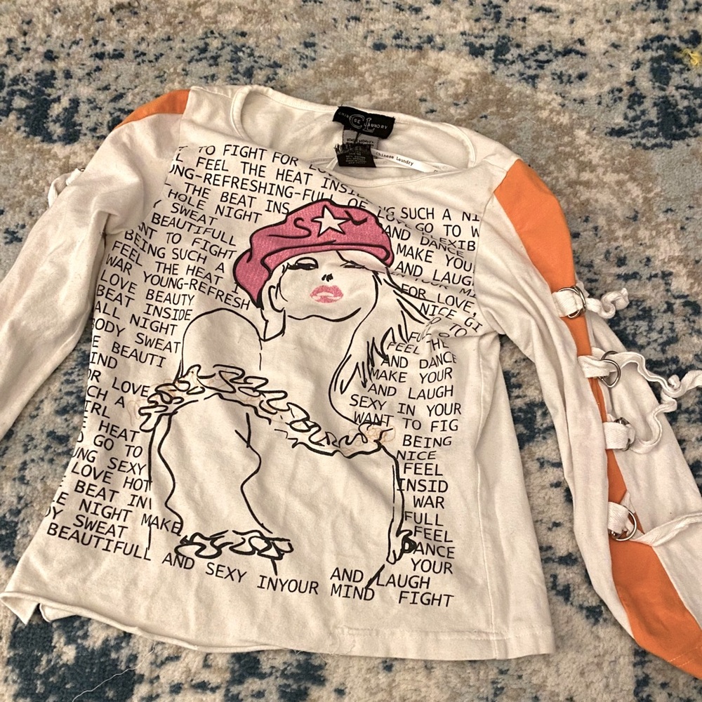 Chinese Laundry buckle sleeve shirt